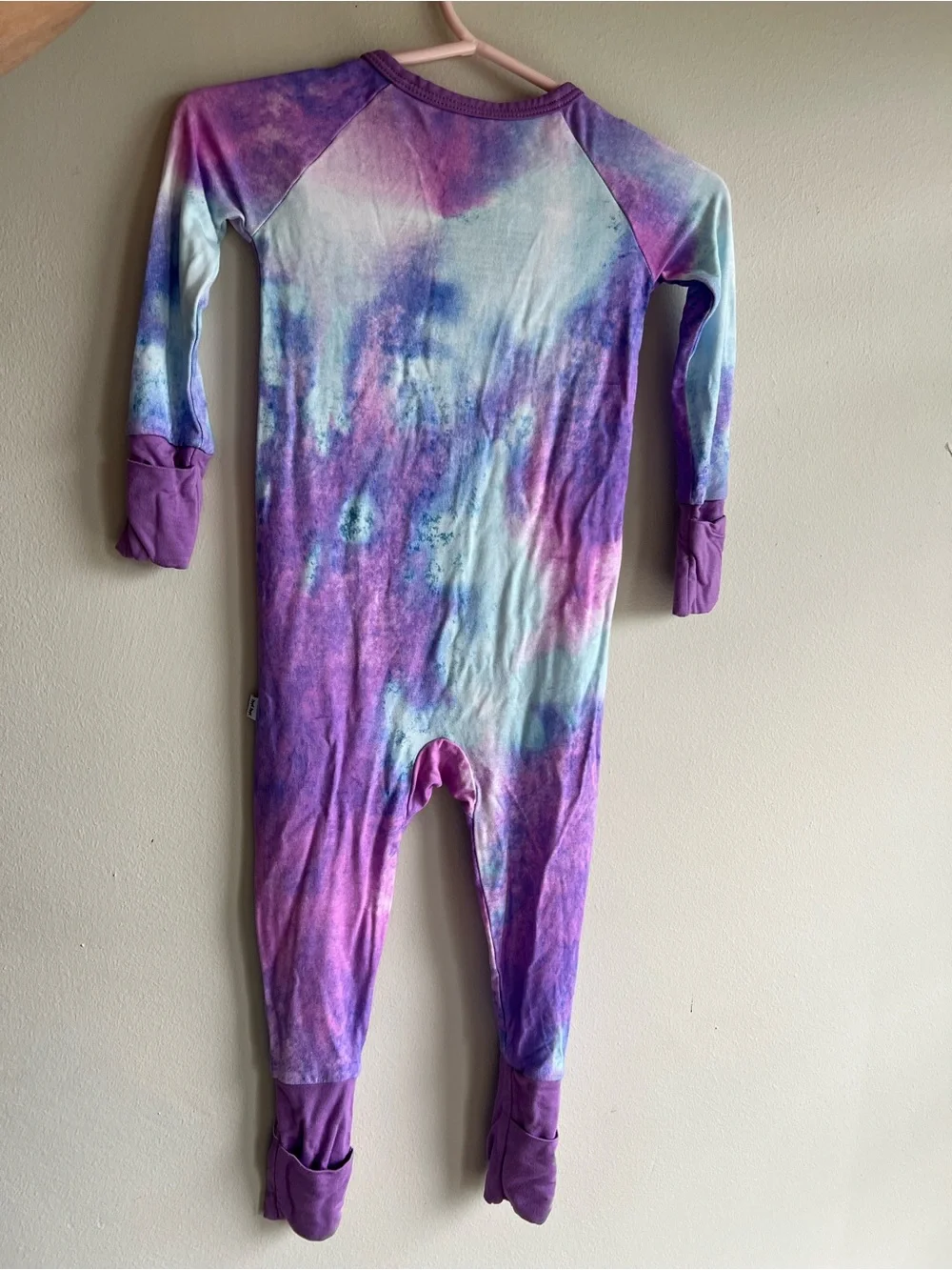 Little Sleepies Purple and Blue Tie-Dye Zippered One-Piece Footie